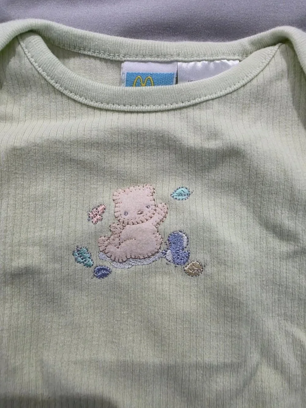 McBaby Baby Bear Embroidered Bodysuit Onesie 0–3 Months Green